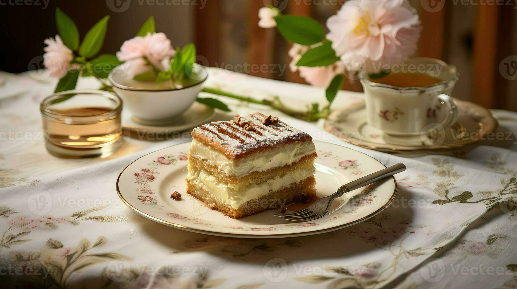 ai generato torta forno Tiramisù cibo foto