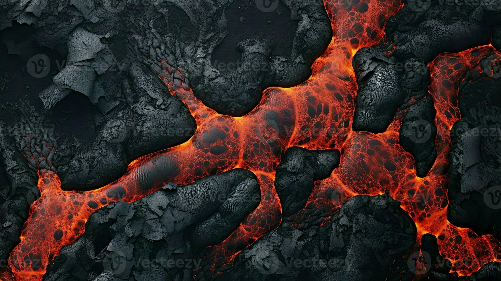 ai generato vulcanico lava altopiano paesaggio foto