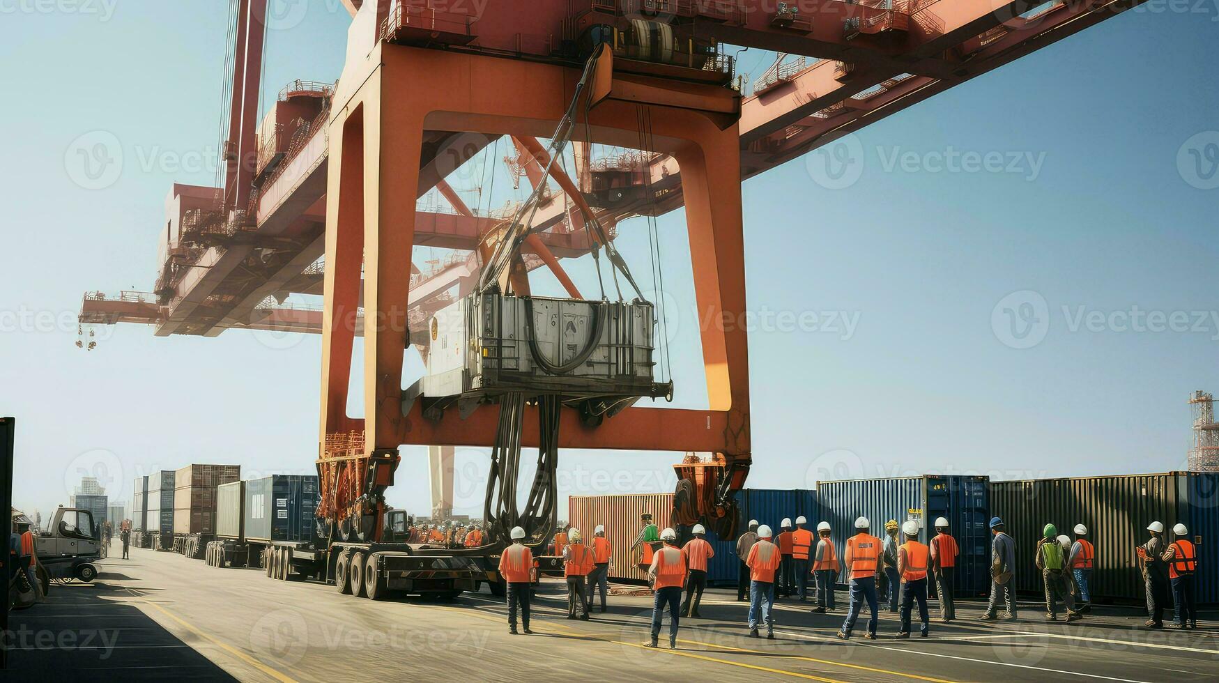 ai generato la logistica merce nave carico foto