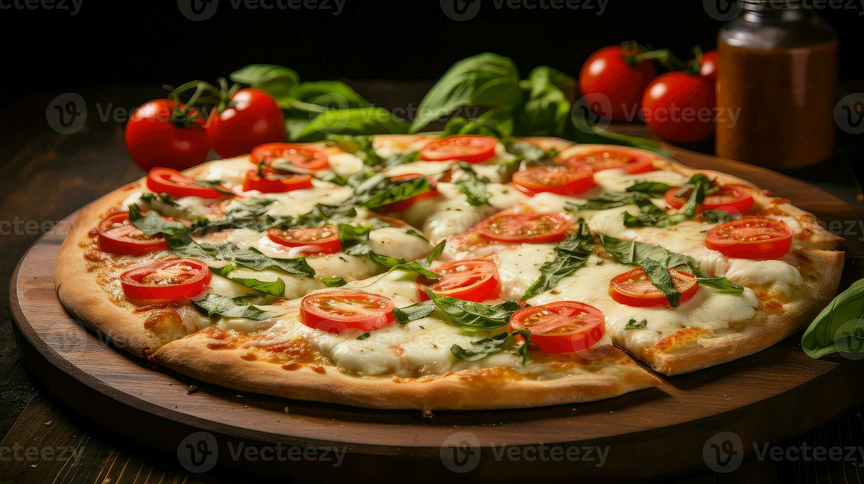 ai generato formaggio Margherita Pizza cibo foto