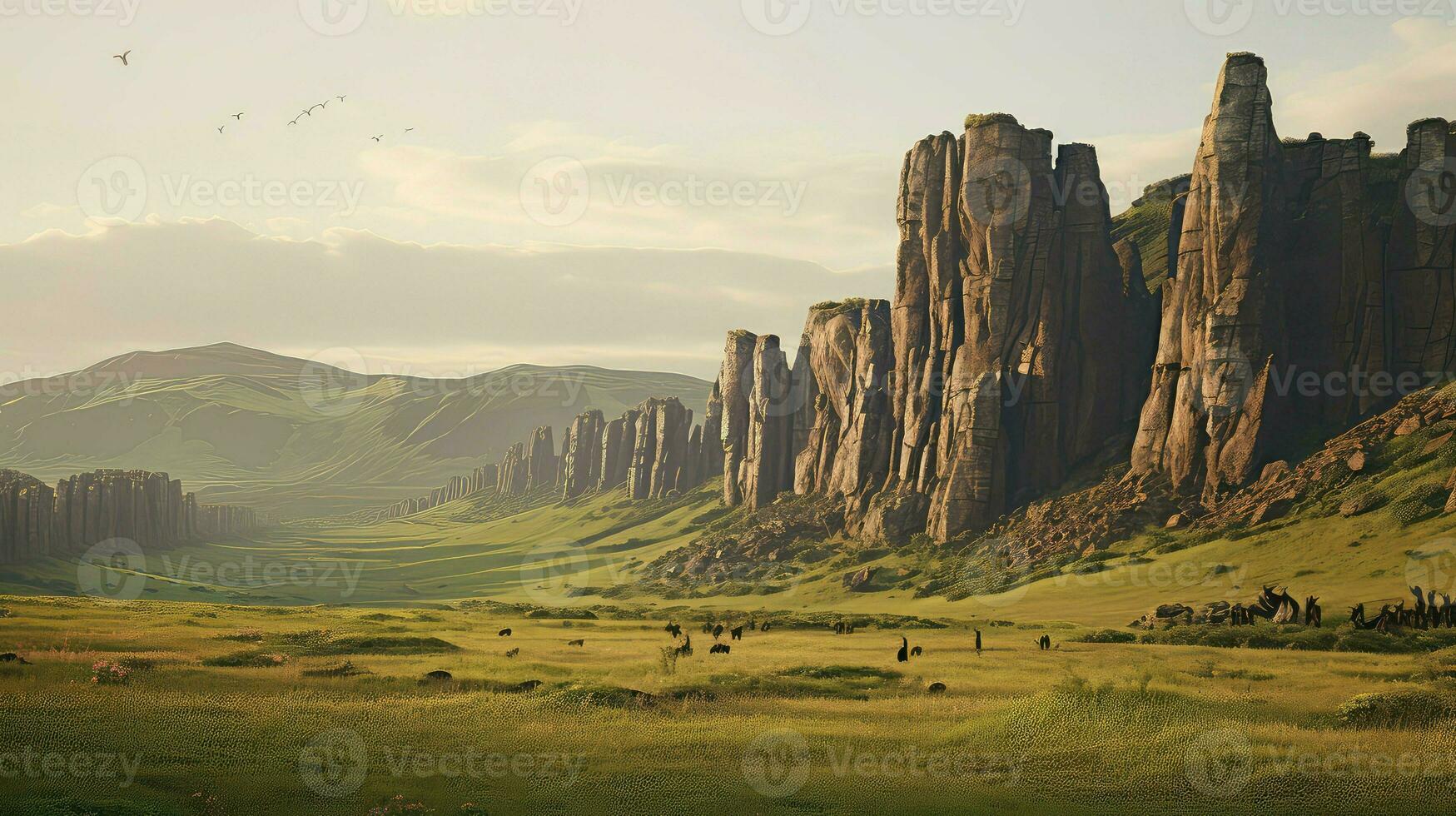 ai generato natura kuppe colline paesaggio foto