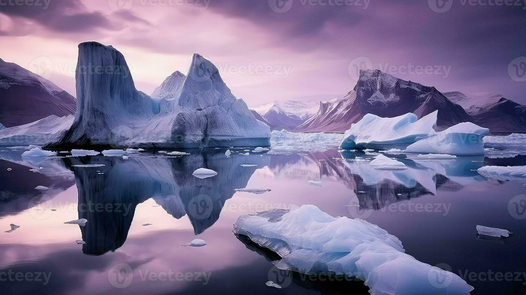 ai generato neve apice iceberg paesaggio foto