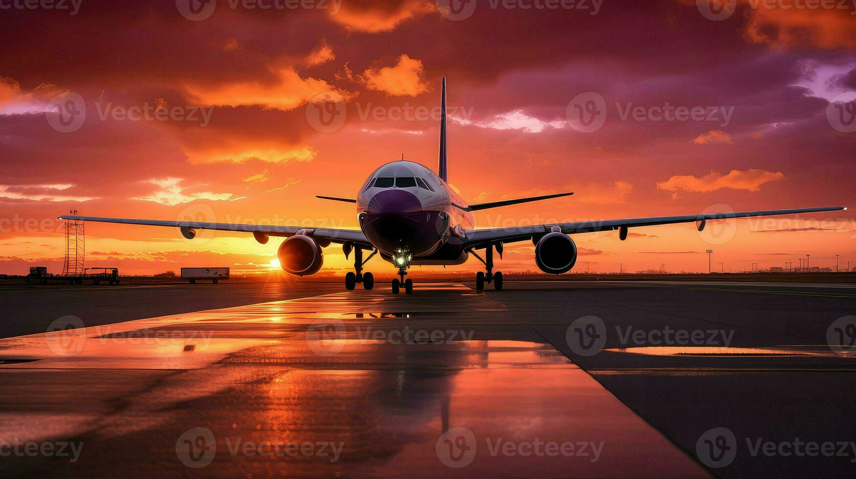 ai generato aviazione pista di decollo aeroporto sfondo foto