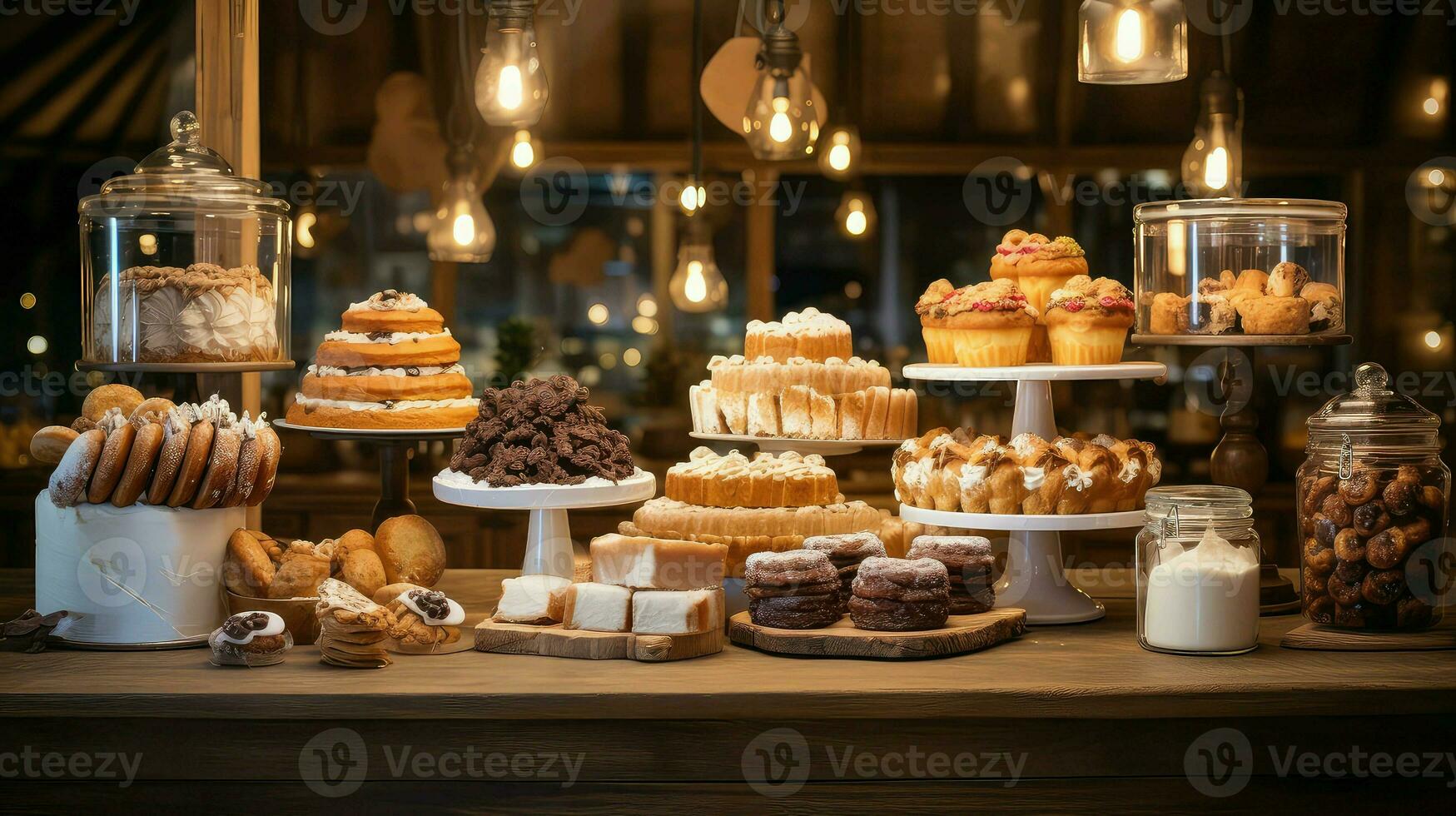 ai generato crema mangiare dolce cibo foto