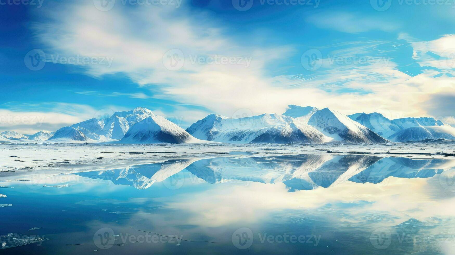 ai generato ghiacciai antartico tundra paesaggio foto