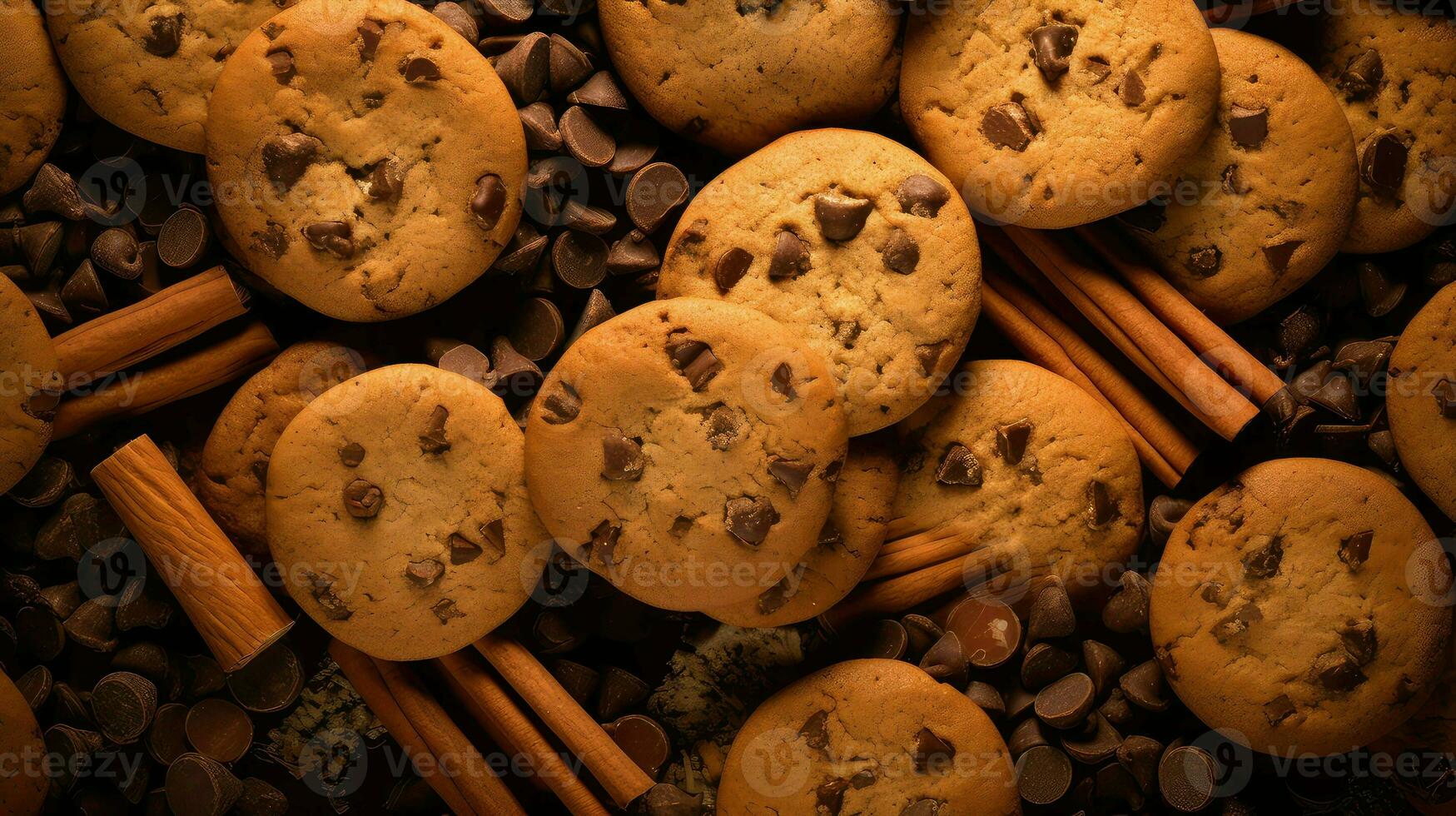 ai generato dolce Marrone biscotti cibo foto