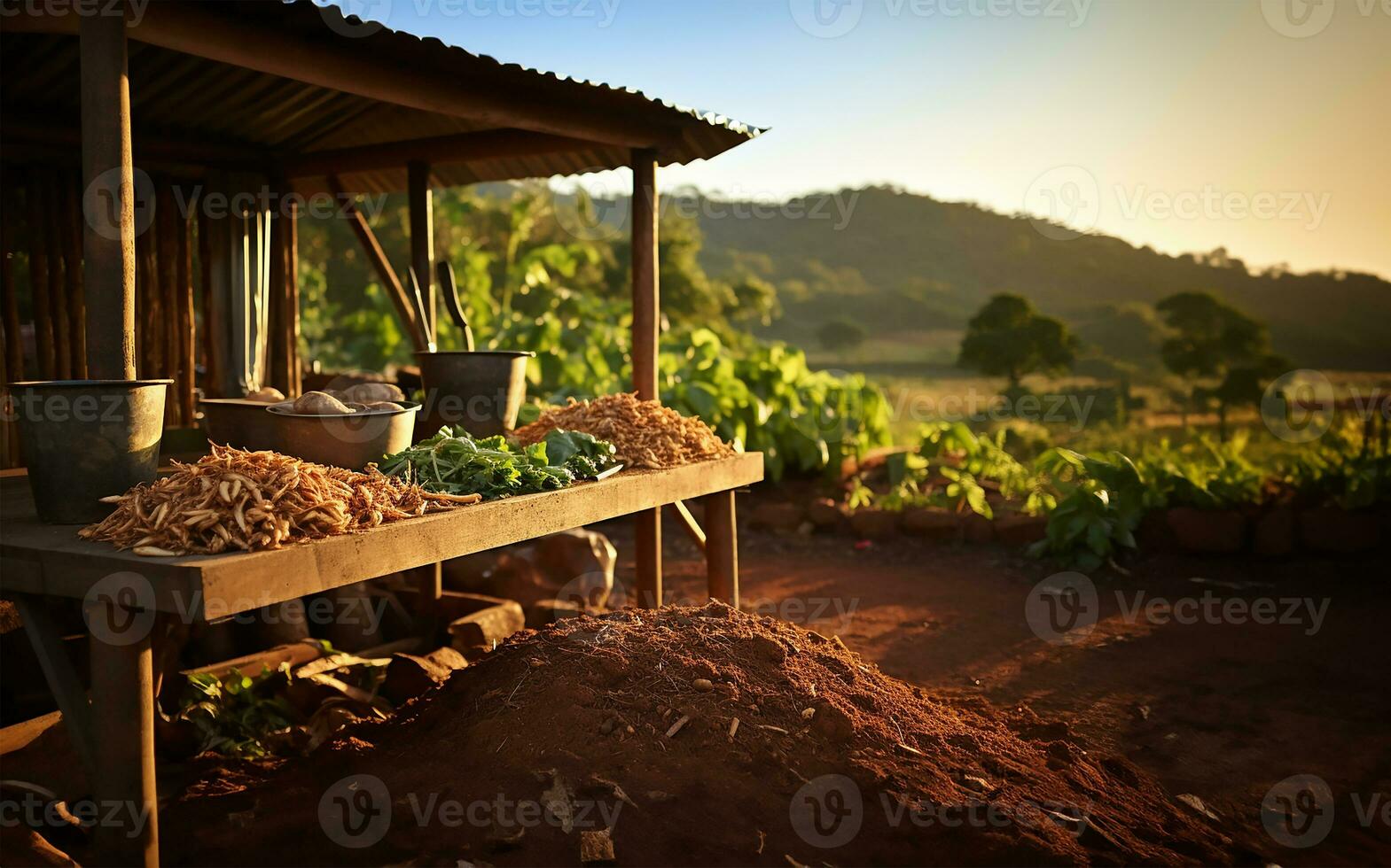 ai generato azienda agricola concime luogo foto