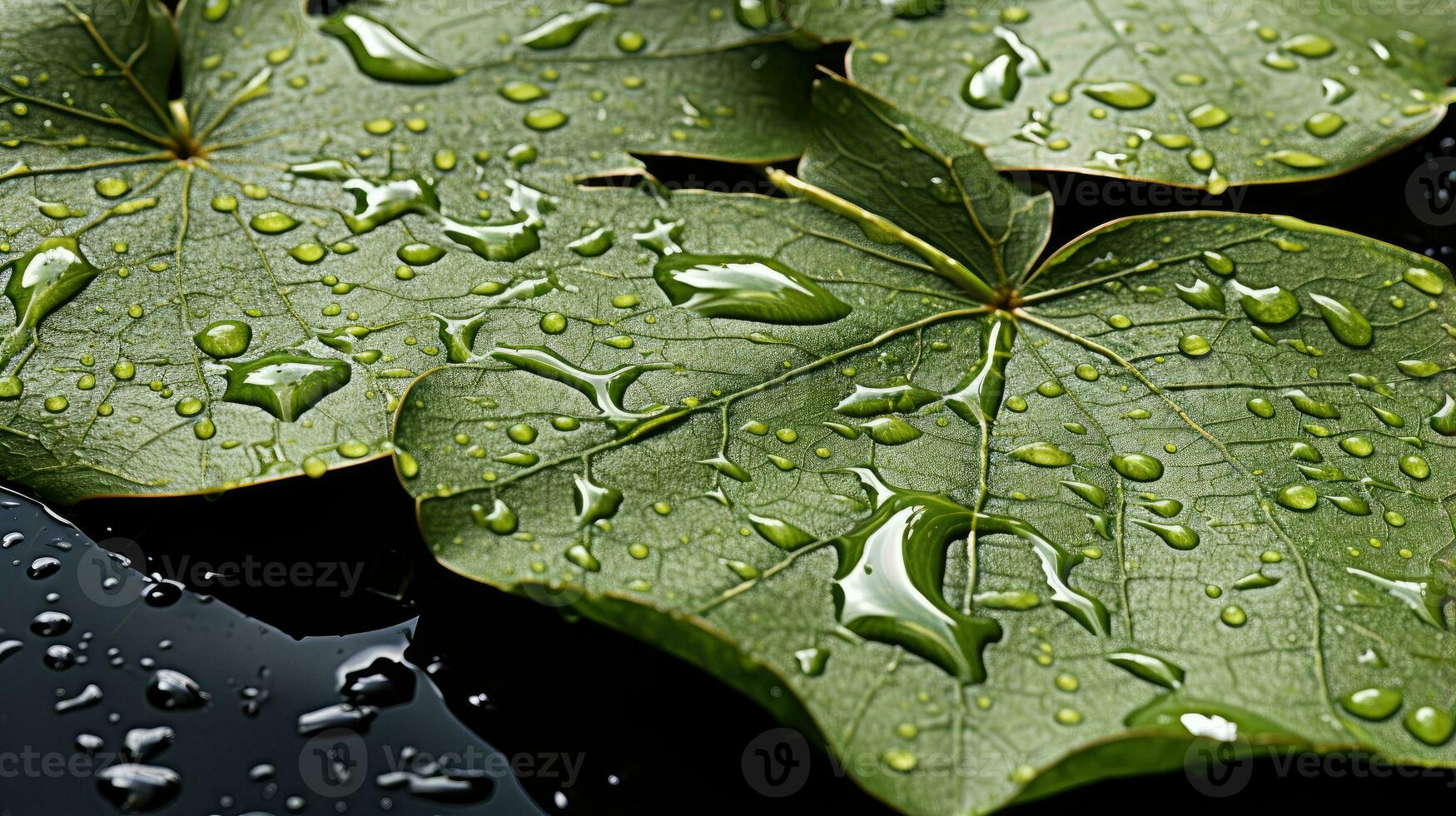 ai generato foglia, foglia struttura, avvicinamento angolo, macro lente foto