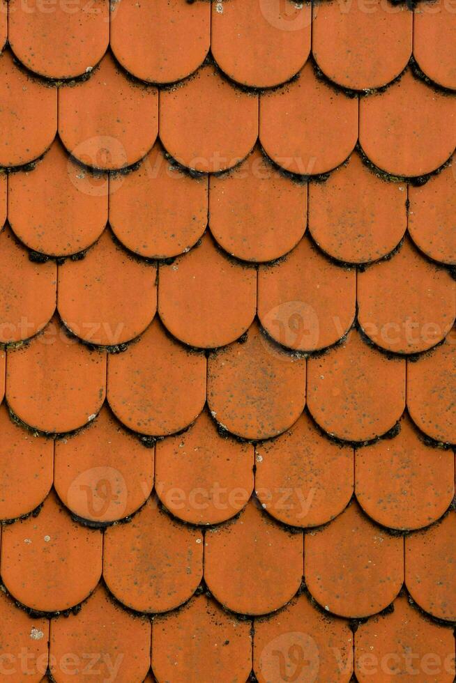un arancia piastrelle tetto foto