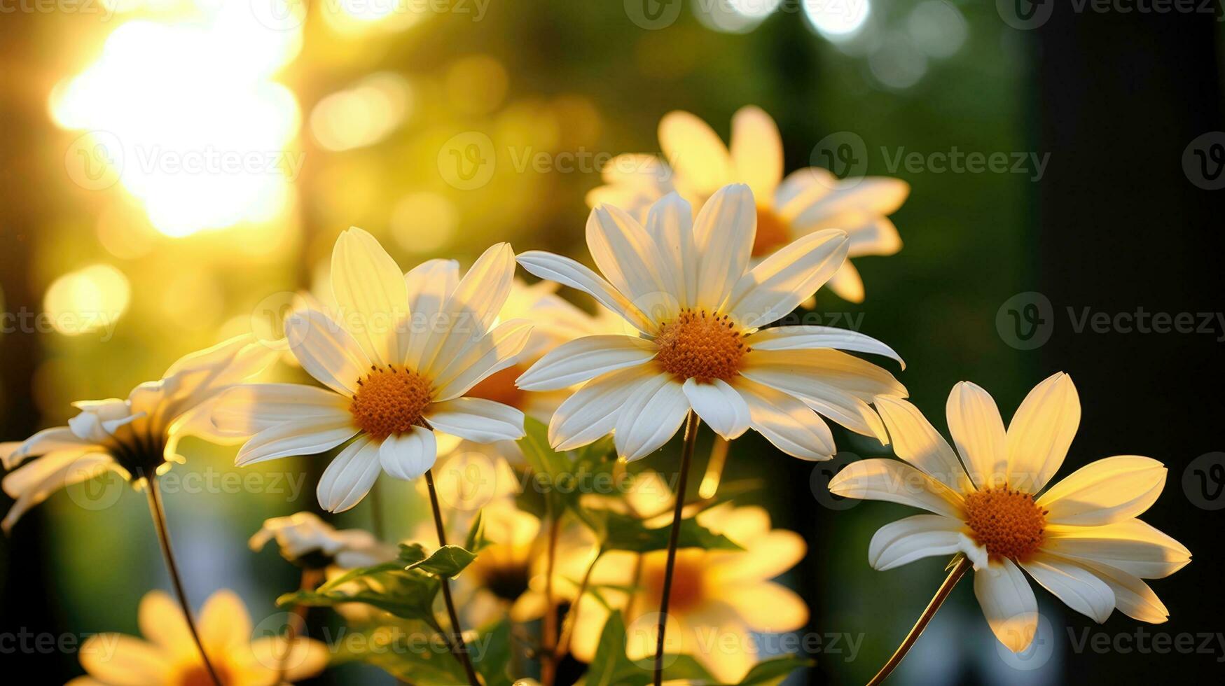 ai generato fiori, sfondo Immagine, fiore campo, luminosità, freschezza, scenario, paesaggio, natura foto