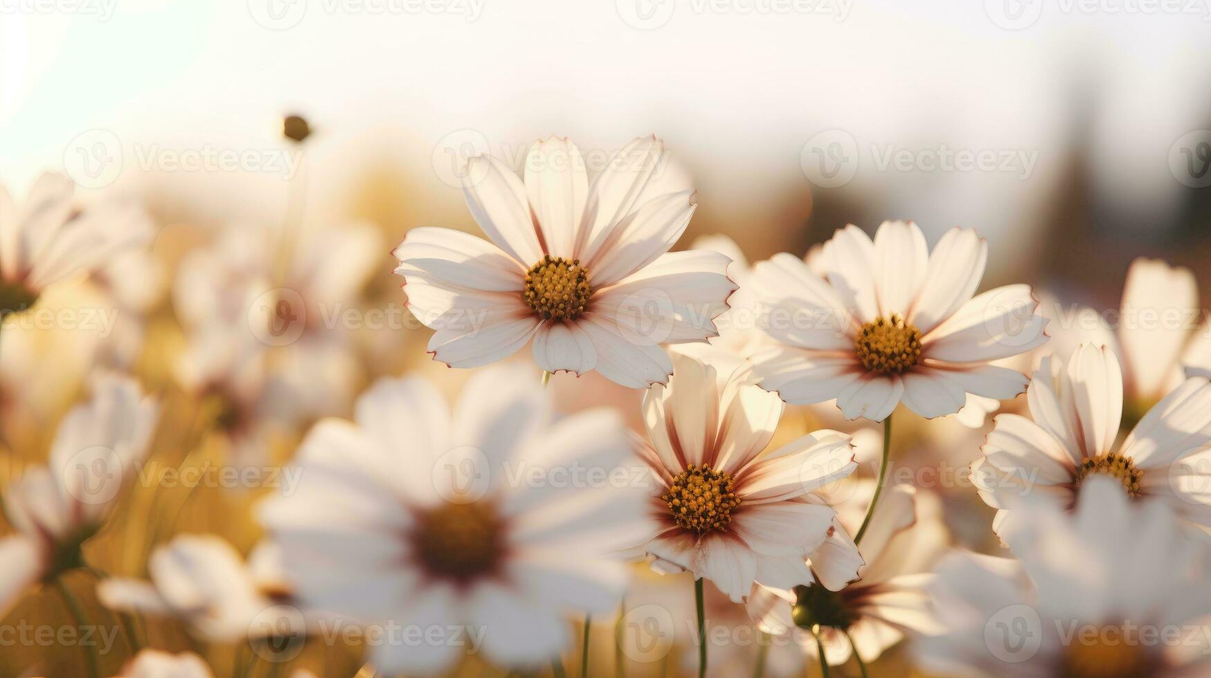 ai generato fiori, sfondo Immagine, fiore campo, luminosità, freschezza, scenario, paesaggio, natura foto