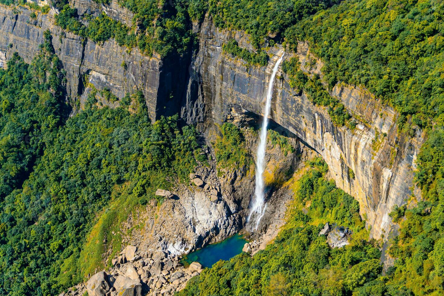 nohkalikai cascate Visualizza punto, nohkalikai strada, cherrapunji, meghalaya, India foto