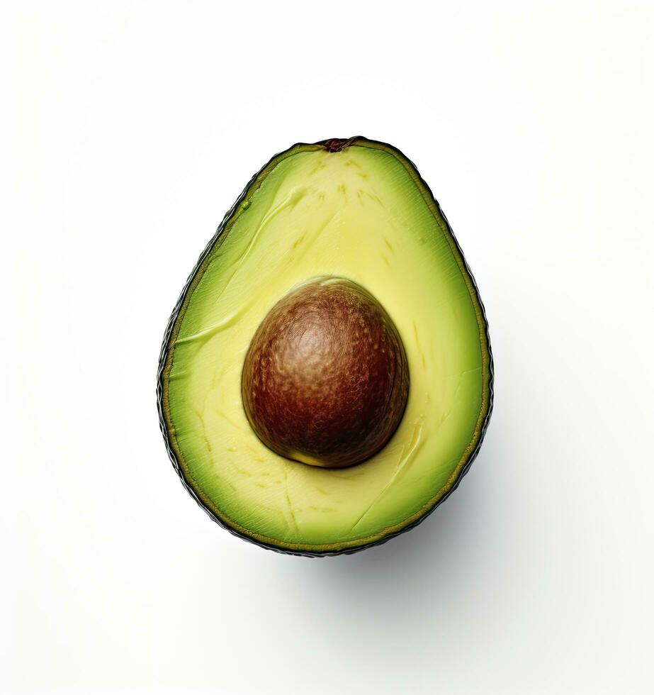 ai generato avocado su bianca sfondo. ai generato foto