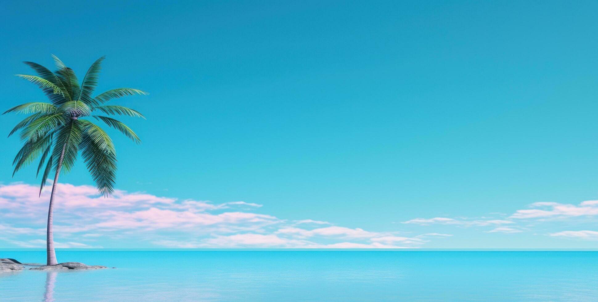 ai generato palma albero su il spiaggia foto