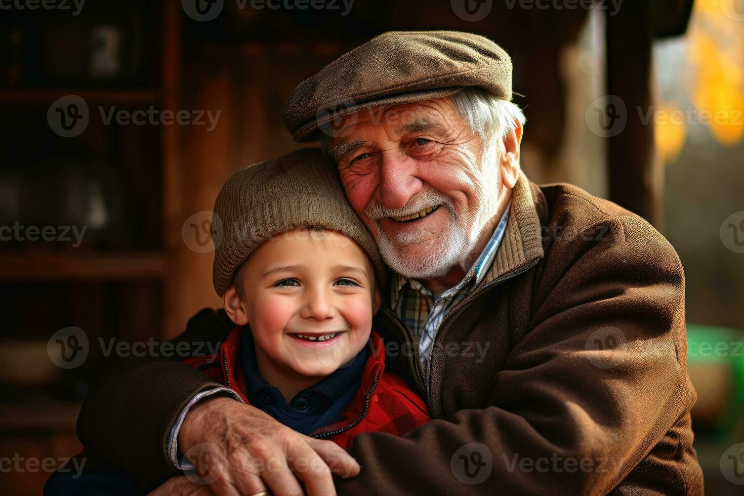 ai generato un' nonno e il suo nipote insieme. ai generato foto