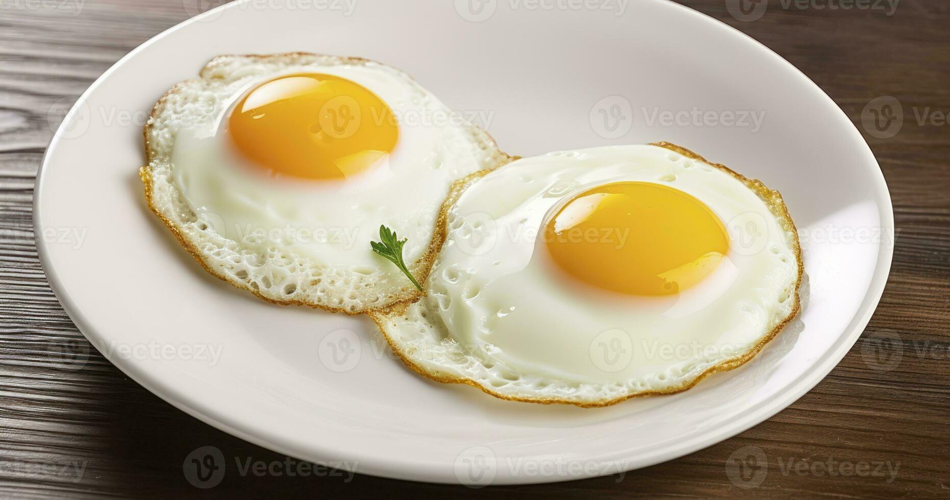 ai generato assaporando il semplice diletto di fritte uova per un' nutriente e salutare prima colazione foto