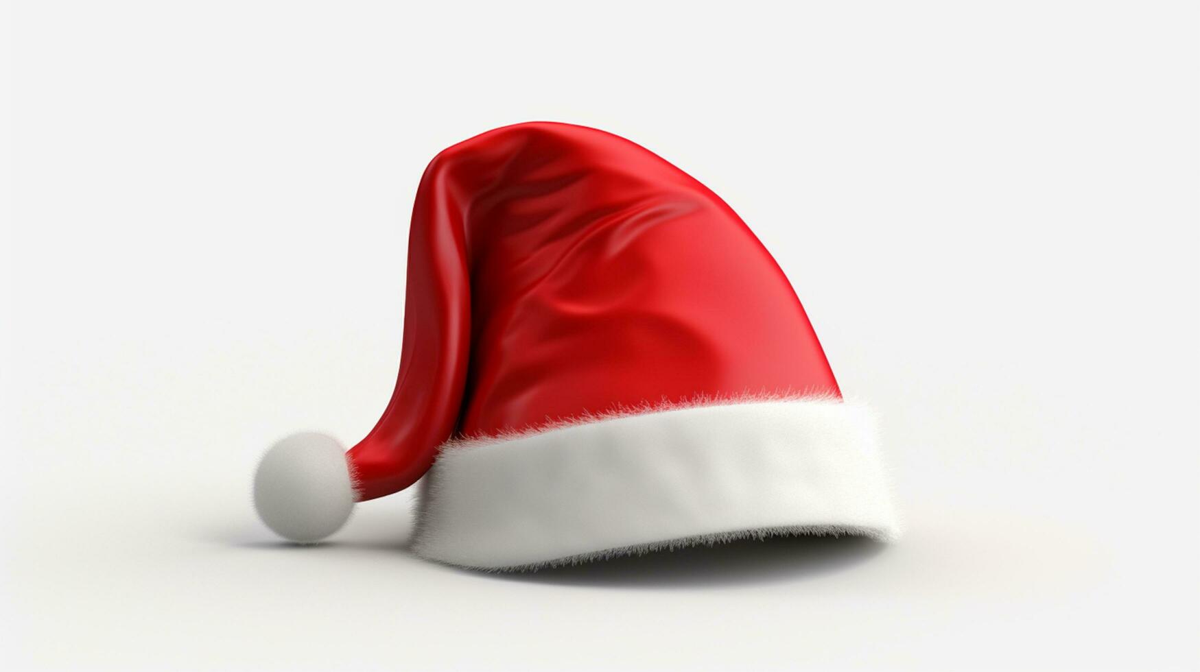 ai generato festivo e giocoso 3d Santa Claus cappello disegno, perfettamente isolato su bianca foto