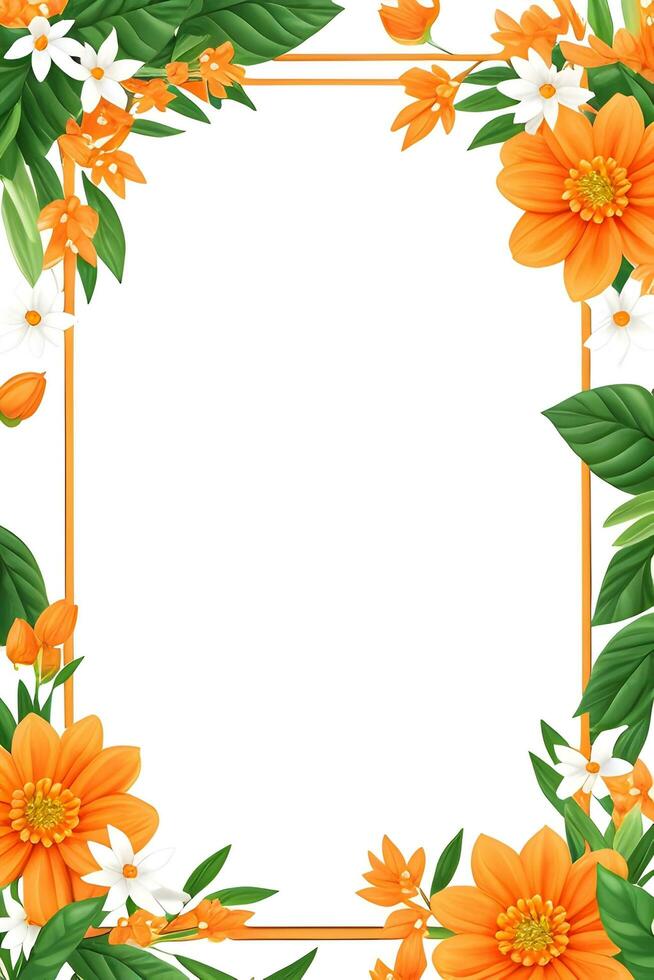 ai generato orane fiore con verde foglia illustrazione foto