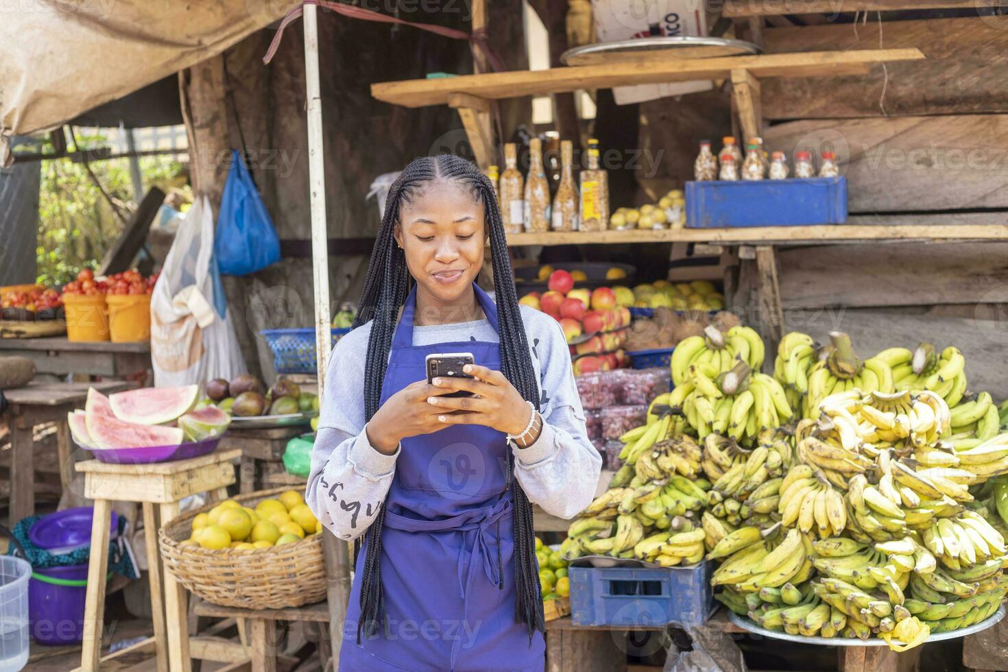 bellissimo mercato donna operativo sua mobile Telefono foto