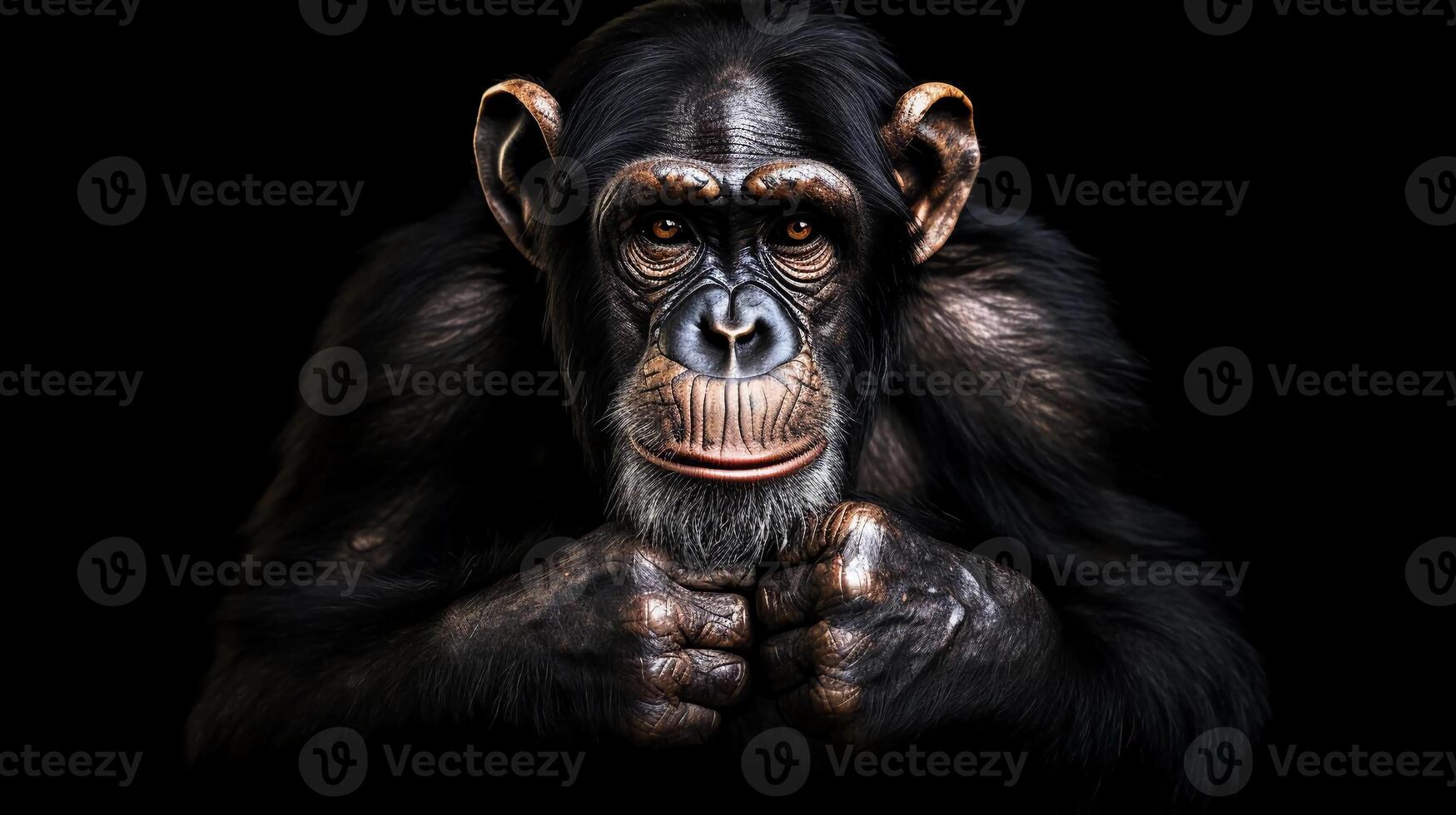 ai generato la realtà foto la noia scimmia primate animale scimpanzé