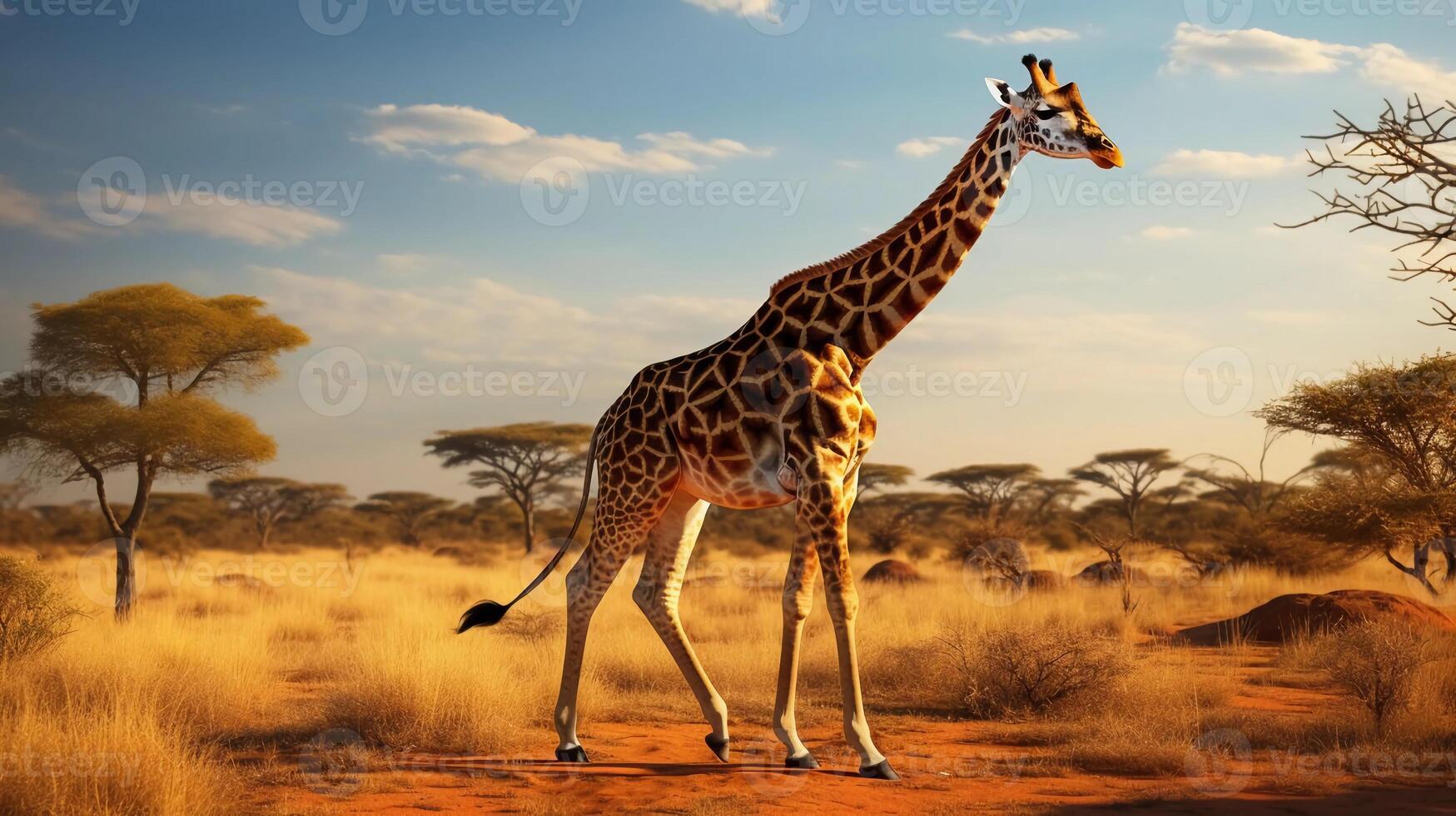 ai generato giraffa foto la realtà giraffa Giraffa è un artiodattili ungulati mammifero nel Africa