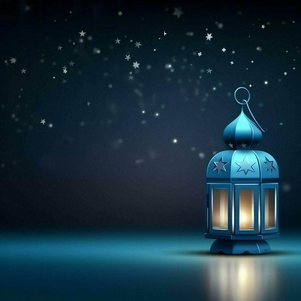 eid mubarak e Ramadan kareem saluti con islamico lanterna e moschea. eid al Fitr sfondo. eid al Fitr sfondo di finestra concetto di ai generato foto