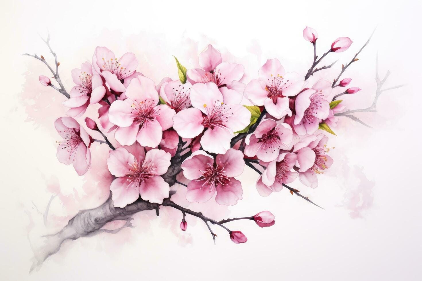 ai generato avvicinamento di primavera di stagione ciliegia fiorire fiore e sakura fiore su bokeh sfondo ai generato foto