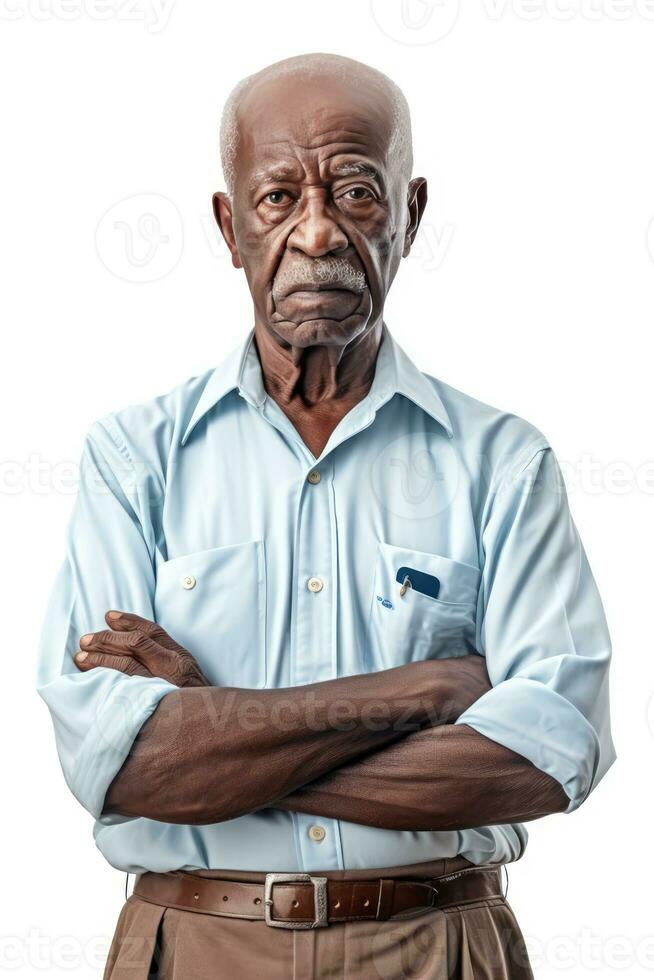 ai generato africano americano uomo con un' poppa facciale espressione foto