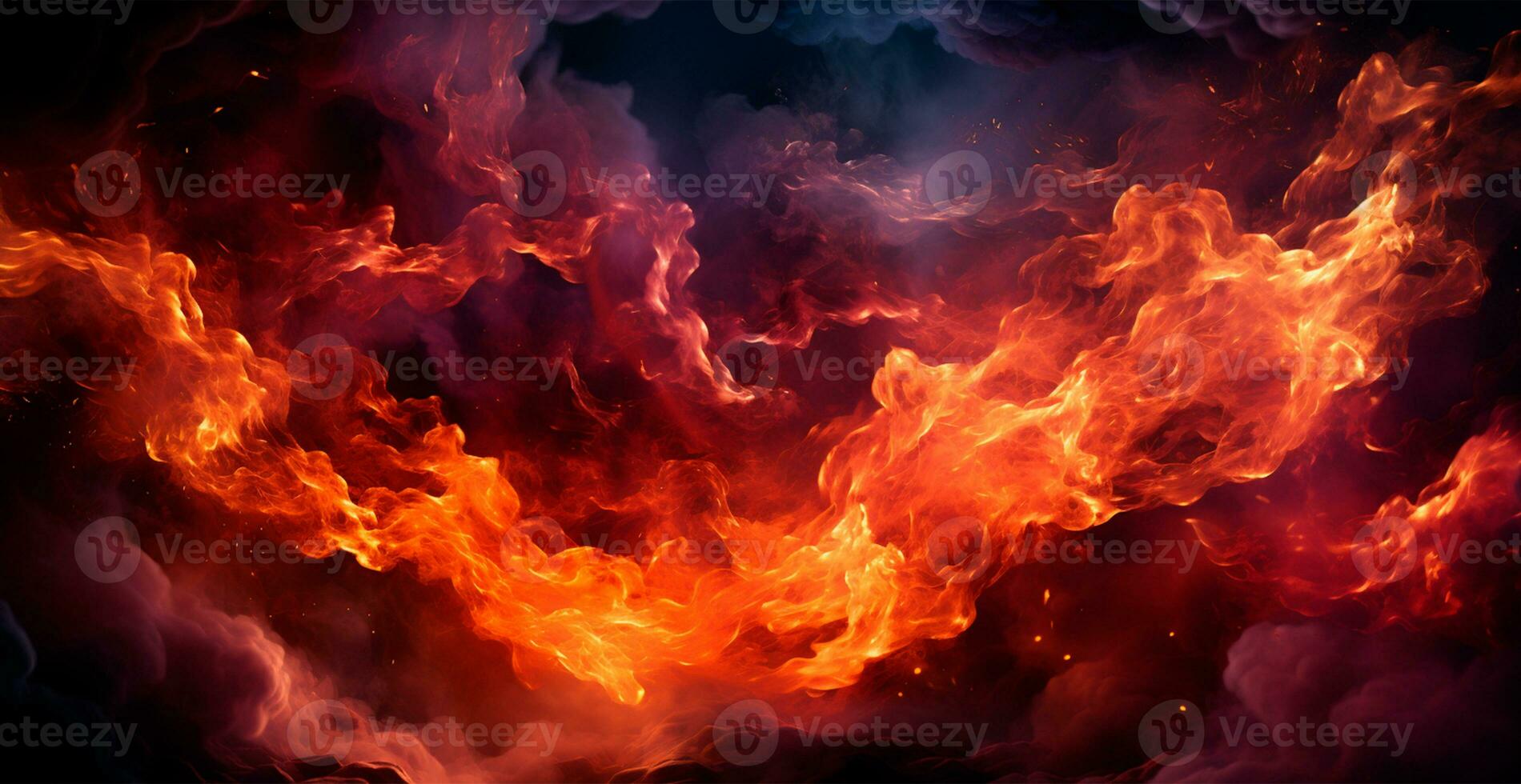 ai generato luminosa fuoco, panoramico fuoco sfondo - ai generato Immagine foto