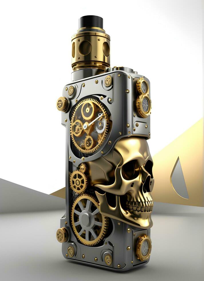 ai generato Vape cranio steampunk stile illustrazione foto