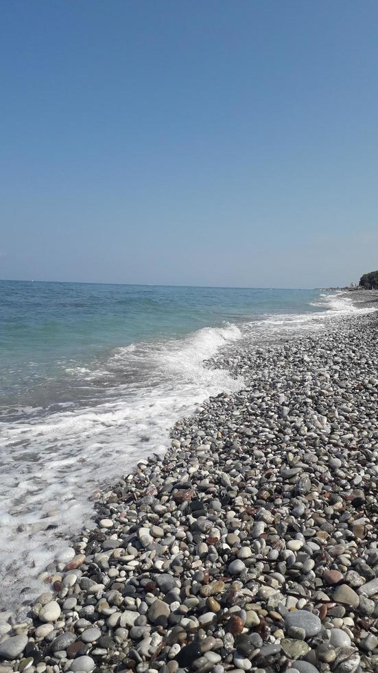 Panorama del Mar Egeo sull'isola di Rodi in Grecia foto