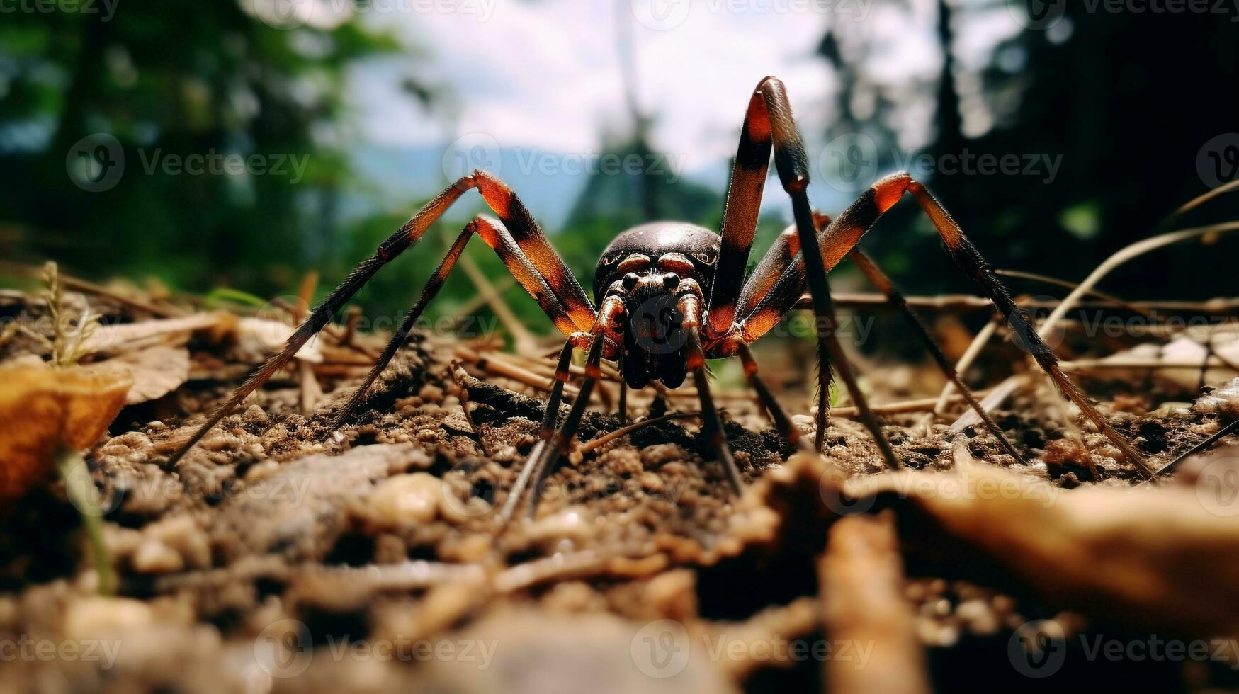 ai generato foto di harvestman ragno su un' terra. generativo ai