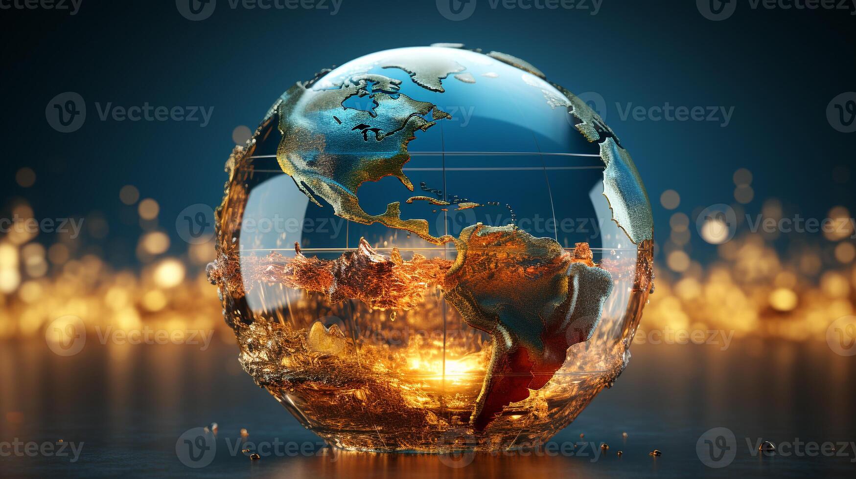 ai generato 3d illustrazione di globale riscaldamento. generativo ai foto