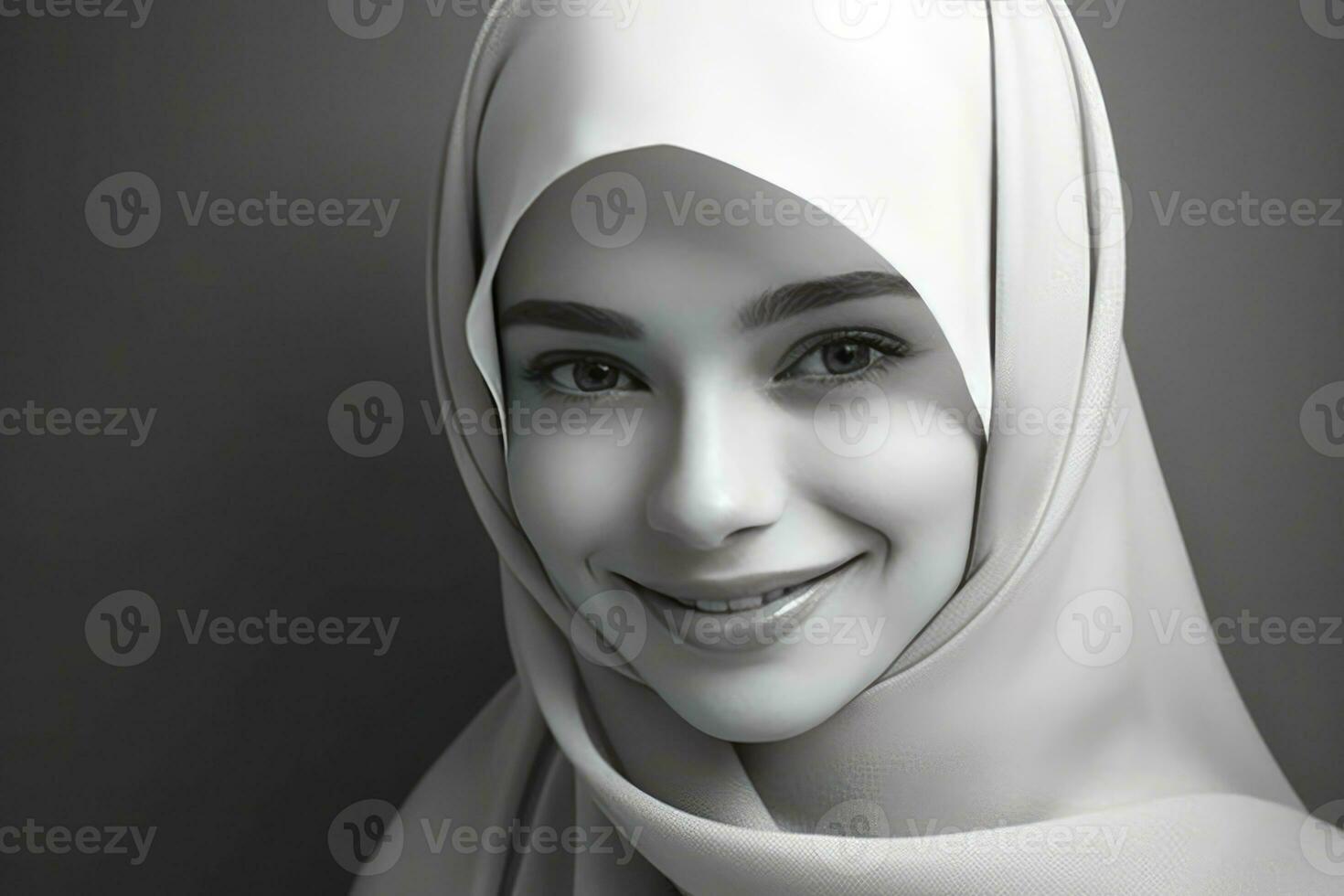ai generato bellissimo musulmano donna indossare tradizionale foulard foto