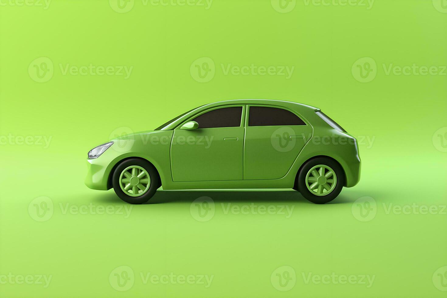 ai generato verde auto concetto di sostenibile trasporto. ai generato foto