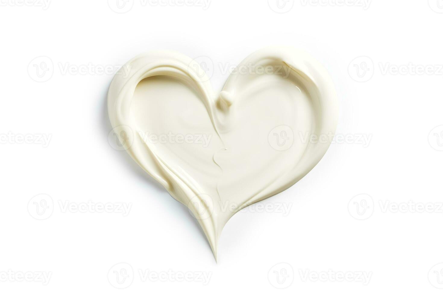 ai generato mano crema sbavatura nel il forma di cuore isolato su bianca sfondo. ai generato foto