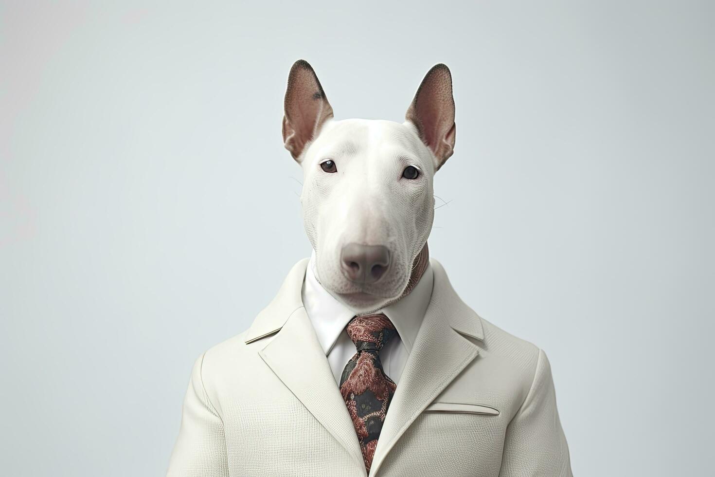 ai generato un' uomo d'affari con cane testa isolato foto