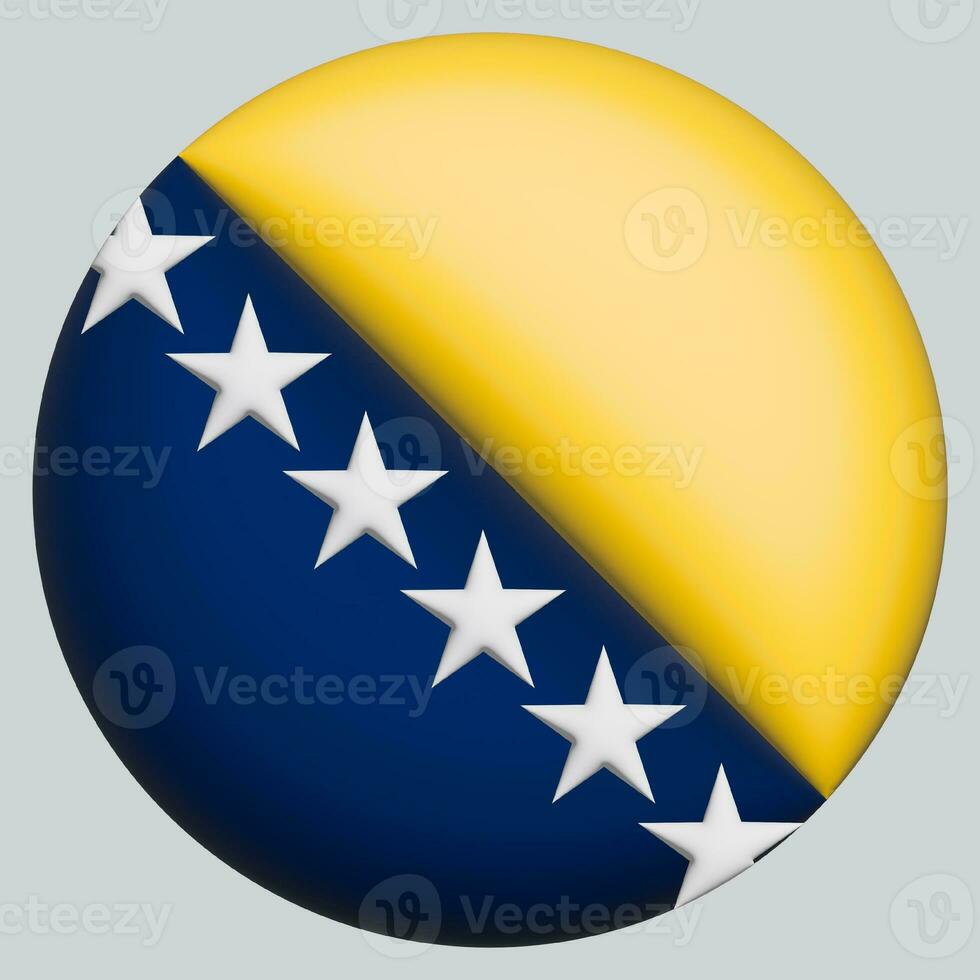 3d bandiera di bosnia e erzegovina su cerchio foto