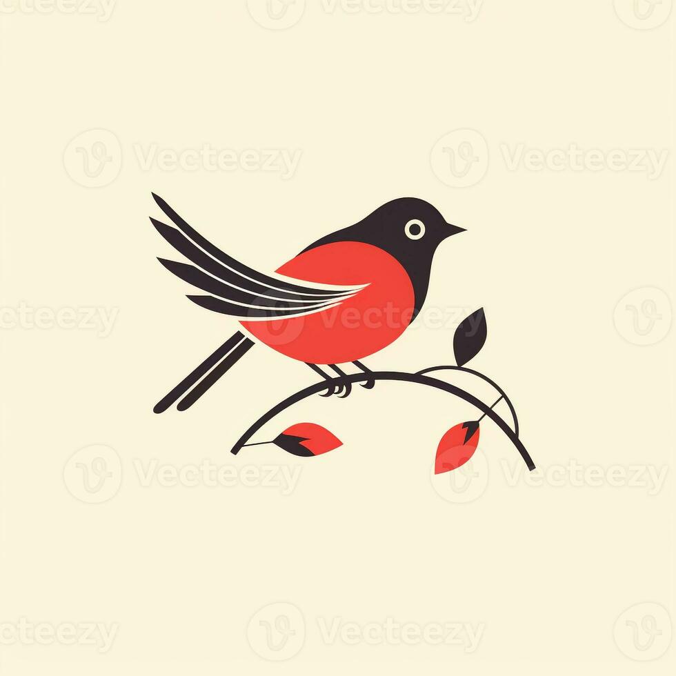 ai generato Vintage ▾ logo di un' uccello. generativo ai foto