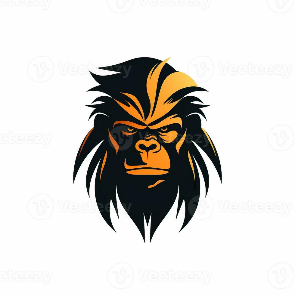ai generato illustrativo logo di un' gorilla testa. generativo ai foto