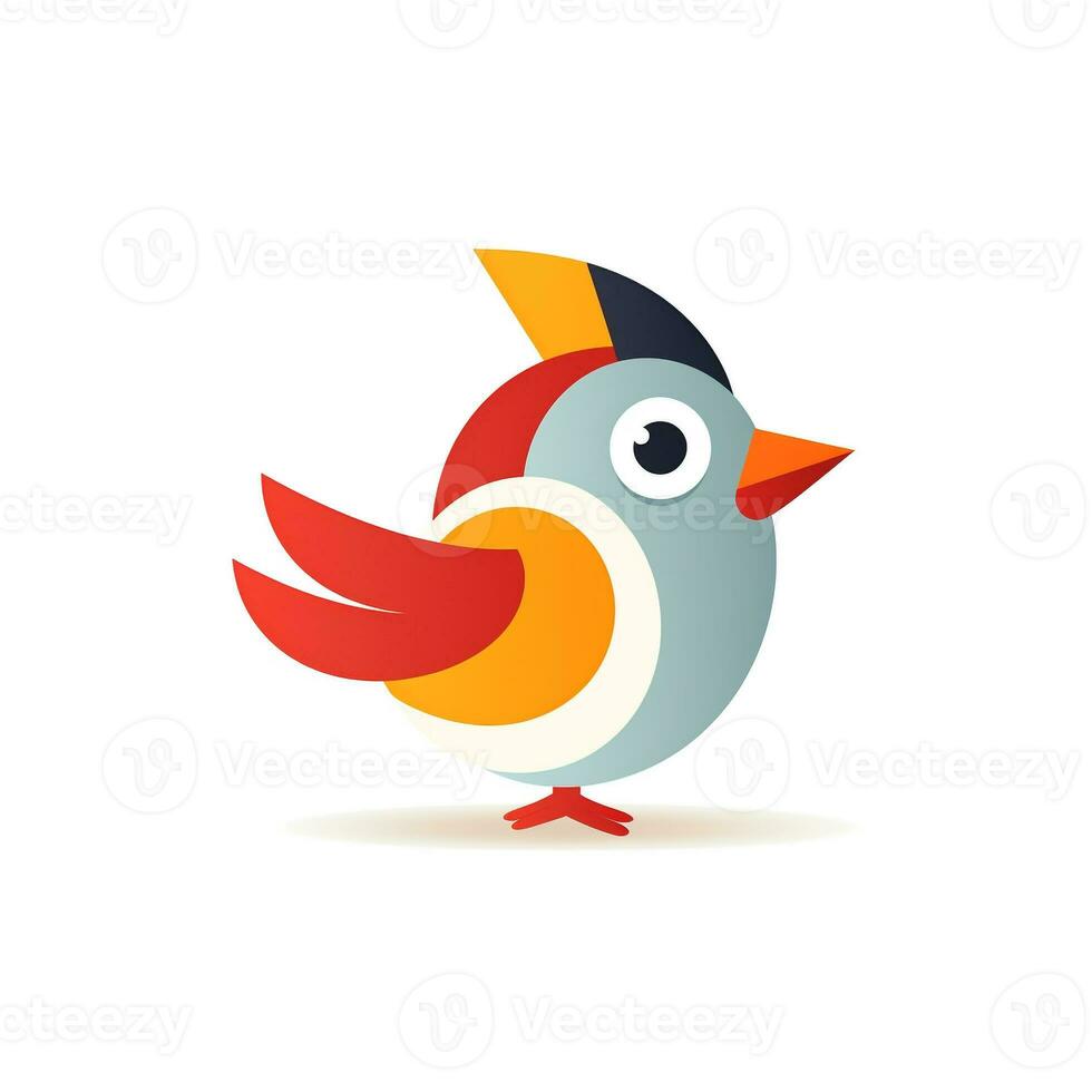 ai generato cartone animato logo di un' uccello. generativo ai foto