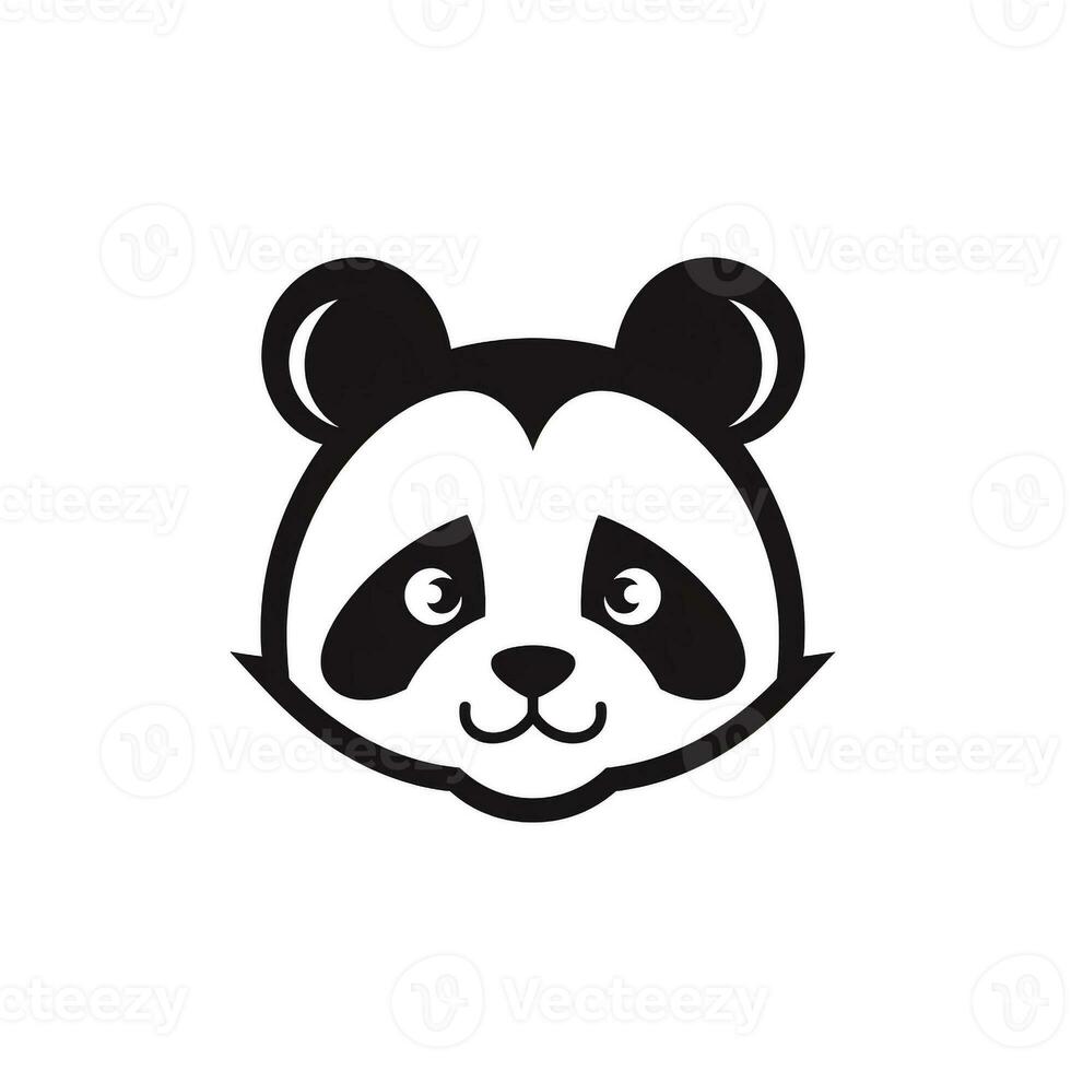 ai generato cartone animato logo di un' panda testa. generativo ai foto