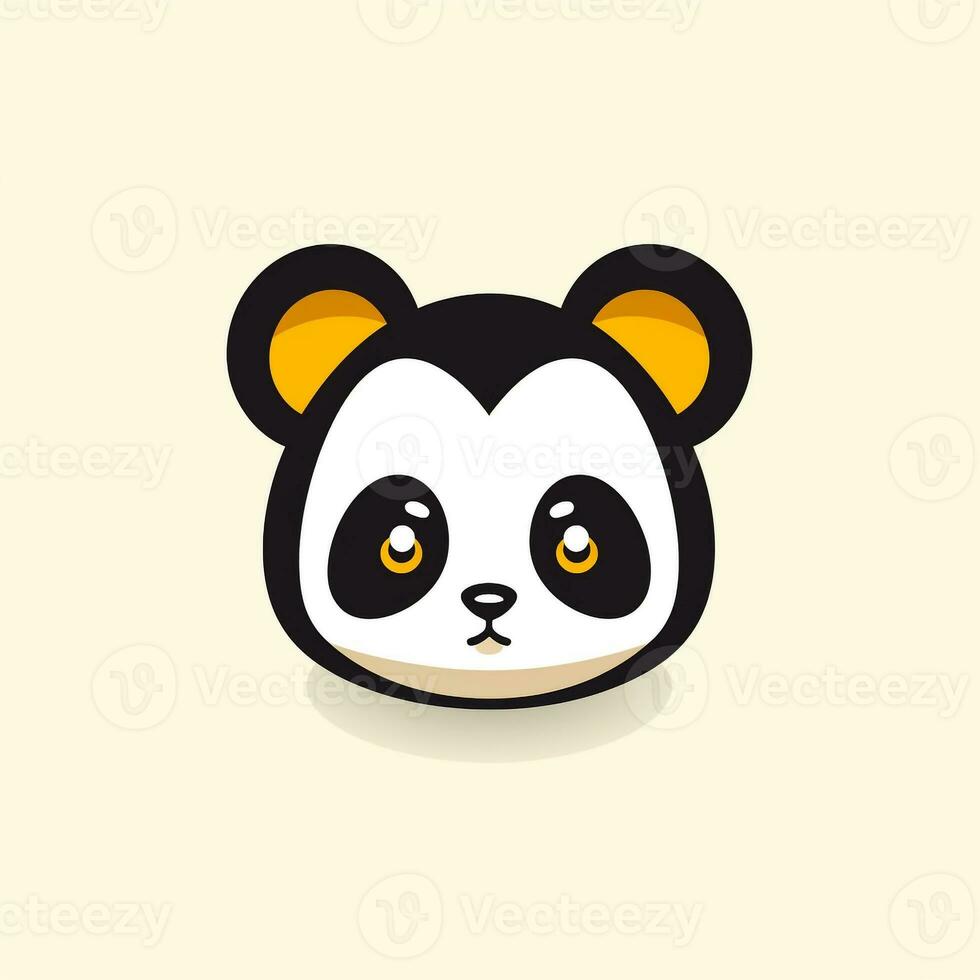 ai generato cartone animato logo di un' panda testa. generativo ai foto