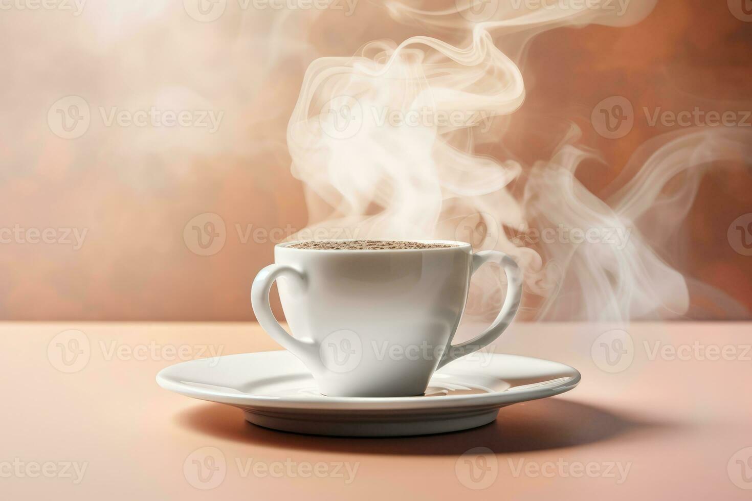 ai generato cottura a vapore caldo tazza di caffè foto