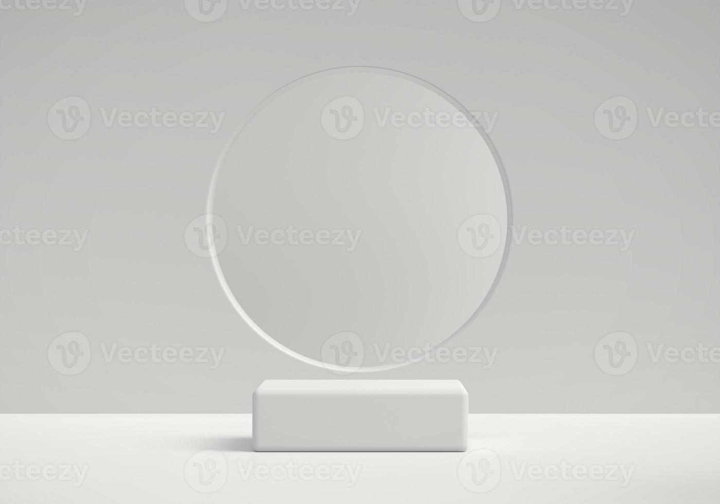 piattaforma bianca astratta del podio per il rendering 3d della vetrina dell'esposizione del prodotto foto