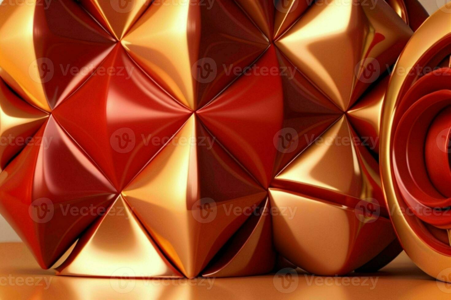 ai generato 3d interpretazione lusso rosso e d'oro astratto sfondo. professionista foto