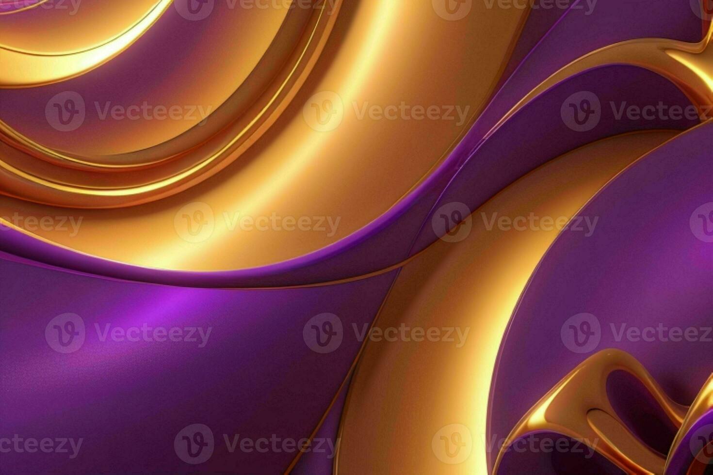 ai generato 3d interpretazione lusso grassetto viola e d'oro astratto sfondo. professionista foto