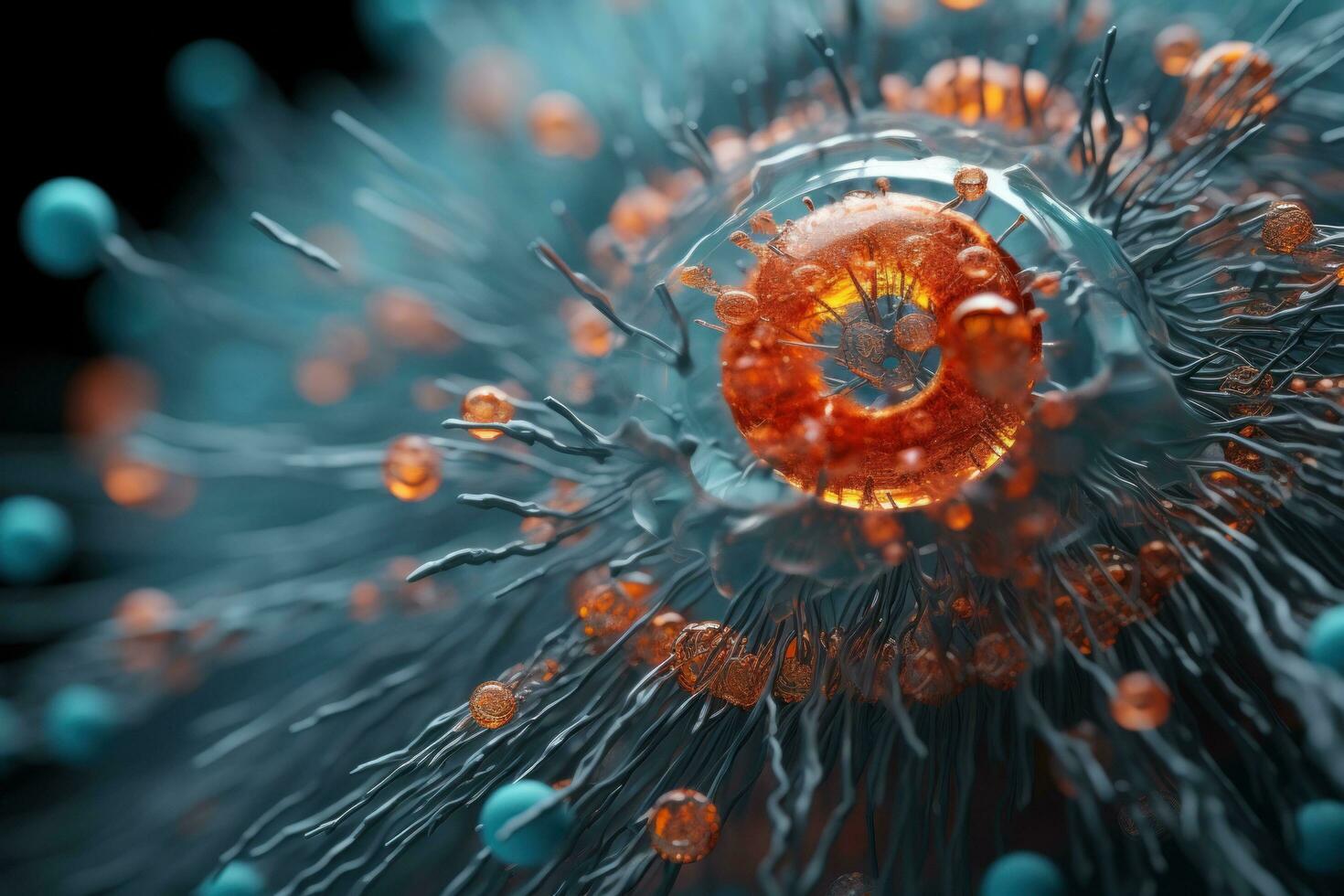 ai generato coronavirus batterio modello per il trattamento di cancro foto