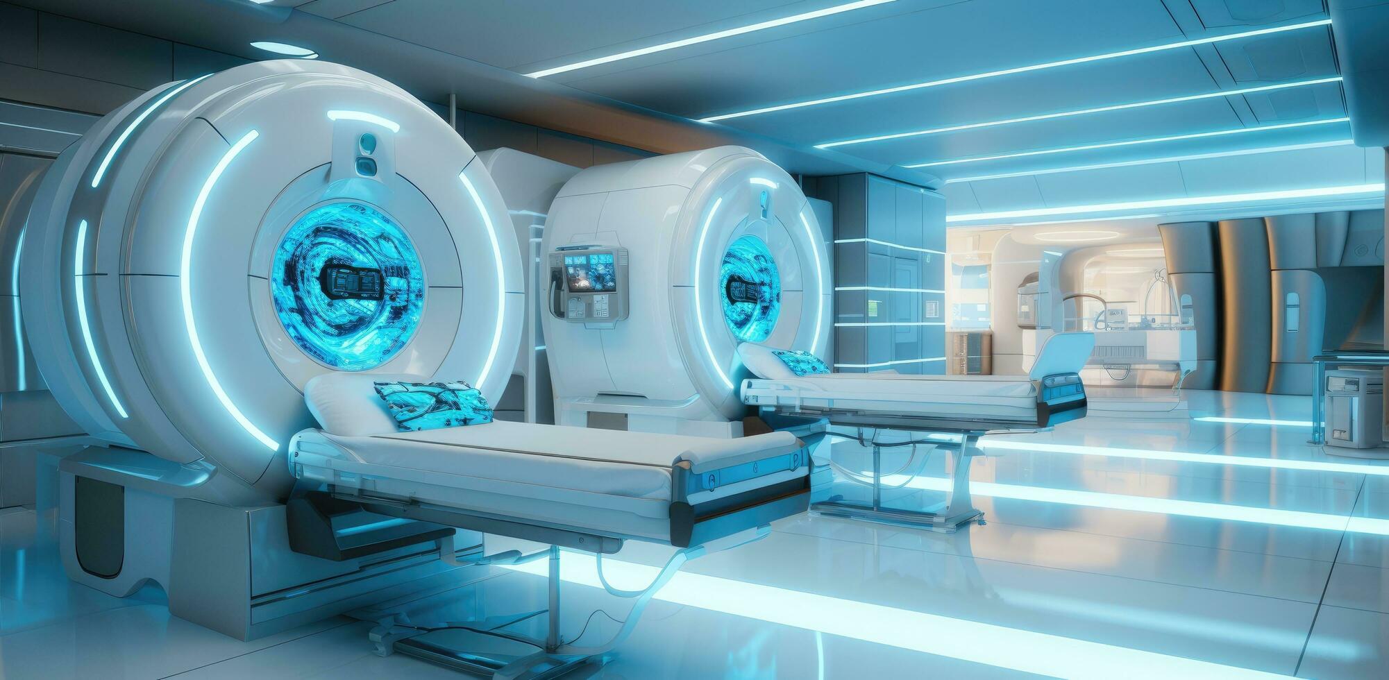 ai generato Due mri immagini di un' ospedale foto