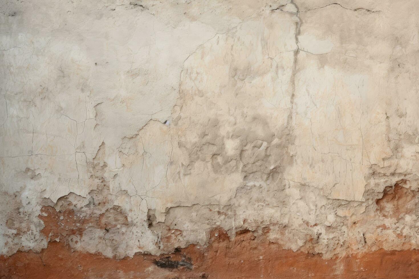 ai generato arrugginito parete nel il vecchio Casa, antico parete con ruvido Cracked dipingere, vecchio affresco struttura sfondo, ai generato foto